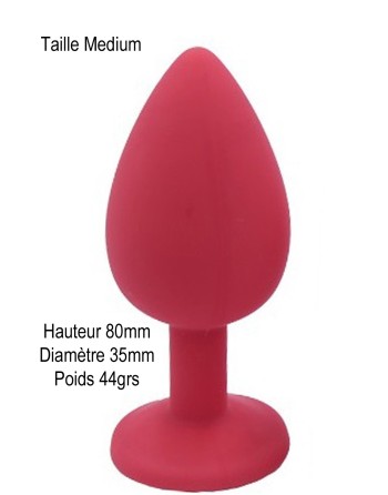 Plug rouge bijou cristal Medium - DB-RY068CRED