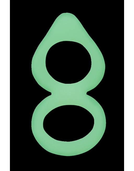 Double cockring vert fluorescent en silicone - WS-NV508B Double cockring vert fluorescent en silicone - WS-NV508B
