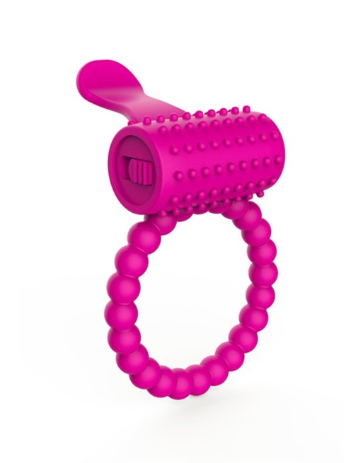 Anneau fuschia vibrant silicone avec langue picot - COR-018PNK Anneau fuschia vibrant silicone avec langue picot - COR-018PNK
