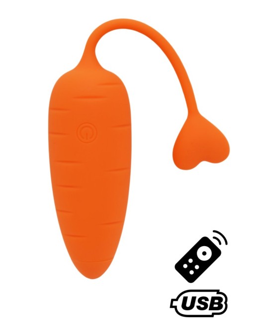 CARROT, Un Œuf vibrant avec télécommande, couleur et forme Carotte en silicone médical - BQ134ORA CARROT, Un Œuf vibrant avec télécommande, couleur et forme Carotte en silicone médical - BQ134ORA
