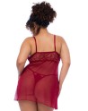 Nuisette grande taille couleur framboise et string - MAL7555XROSW Nuisette grande taille couleur framboise et string - MAL7555XROSW