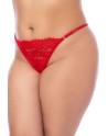 Nuisette courte grande taille rouge et string - MAL7562XRD Nuisette courte grande taille rouge et string - MAL7562XRD