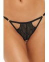 String ouvert fantaisie noir avec chainettes à l'entrejambe - REN1172-BLK String ouvert fantaisie noir avec chainettes à l'entrejambe - REN1172-BLK