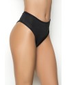 String bande large noir taille haute, tissu fronçé à l'arrière - MAL3037BLK String bande large noir taille haute, tissu fronçé à l'arrière - MAL3037BLK
