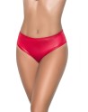 String bande large en wetlook rouge, taille haute, tissu fronçé à l'arrière - MAL3038WRED String bande large en wetlook rouge, taille haute, tissu fronçé à l'arrière - MAL3038WRED