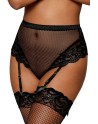 String résille taille haute avec porte-jarretelles noir - DG1478BLK String résille taille haute avec porte-jarretelles noir - DG1478BLK
