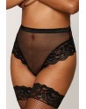 String résille taille haute avec porte-jarretelles noir - DG1478BLK String résille taille haute avec porte-jarretelles noir - DG1478BLK