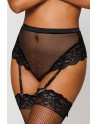 String résille taille haute avec porte-jarretelles noir - DG1478BLK String résille taille haute avec porte-jarretelles noir - DG1478BLK