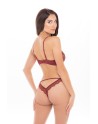 Ensemble 2 pièces  avec soutien-gorge à armatures et string dentelle - REN53024-BUR Ensemble 2 pièces  avec soutien-gorge à armatures et string dentelle - REN53024-BUR
