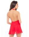 Nuisette rouge col échancré, dos nu et string assorti - REN51011-RED Nuisette rouge col échancré, dos nu et string assorti - REN51011-RED