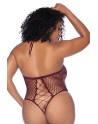 Body string grande taille en résille couleur cerise - MAL1115XCHRY