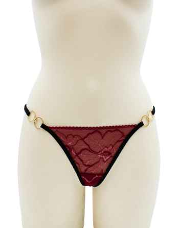 String bordeaux avec anneaux détachables - PM05GOPC-BRED