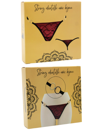 String bordeaux avec anneaux détachables - PM05GOPC-BRED