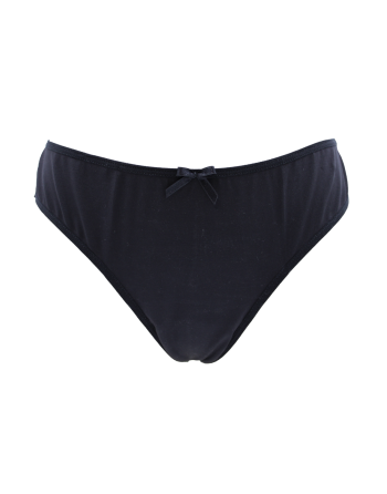 Culotte noire en dentelle avec nœud en satin - PF09LBLK
