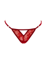 String rouge avec bijou perle  strass dorés - PA06MRED
