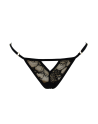 String noir avec bijou perle  strass dorés - PA06MBLK