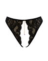String noir avec bijou couleur aléatoire et chaîne dorée - PA05MBLK