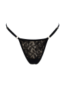 String noir en dentelle avec bijou cœur doré - PA02MBLK