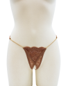 String en dentelle taupe ouvert avec chaînes dorées - PA01MTAUPE