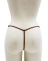 String en dentelle taupe ouvert avec chaînes dorées - PA01MTAUPE