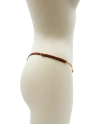 String en dentelle taupe ouvert avec chaînes dorées - PA01MTAUPE