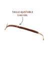 String en dentelle taupe ouvert avec chaînes dorées - PA01MTAUPE