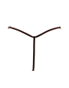 String en dentelle marron ouvert avec chaînes dorées - PA01MBRW