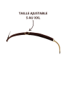 String en dentelle marron ouvert avec chaînes dorées - PA01MBRW