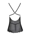 Nuisette noire en dentelle et résille transparente avec string - R2741334 Nuisette noire en dentelle et résille transparente avec string - R2741334