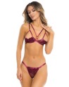 Ensemble 2 pièces rouge bordeaux comprenant soutien gorge et string - REN53033-BUR