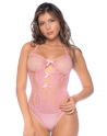 Body en résille rose et menottes - MAL1126BGPK