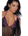 Body noir et violet et mitaines amovibles - MAL1121BKPU