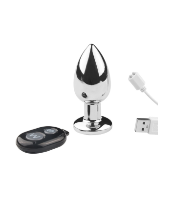 Plug vibrant acier inoxydable anal taille S avec télécommande, USB - RY-207-S