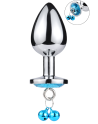 Plug bijou aluminium bleu avec clochettes Taille M -  RY-002-A-ZB