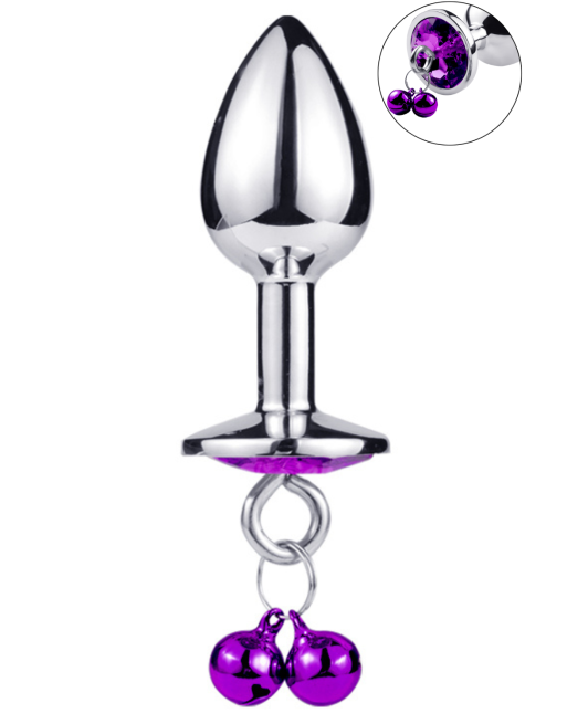 Plug bijou aluminium violet avec clochettes Taille S - RY-001-A-ZB Plug bijou aluminium violet avec clochettes Taille S - RY-001-A-ZB