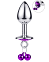 Plug bijou aluminium violet avec clochettes Taille S -  RY-001-A-ZB
