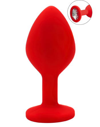 Plug rouge bijou cristal Medium - DB-RY068CRED