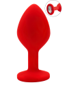 Plug rouge bijou cristal Medium - DB-RY068CRED
