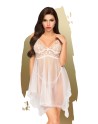 Nuisette et string assorti Blanc Naughty doll - PH0083WHT Nuisette et string assorti Blanc Naughty doll - PH0083WHT