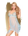 Nuisette et string assorti Bleu Naughty doll - PH0085BLU Nuisette et string assorti Bleu Naughty doll - PH0085BLU
