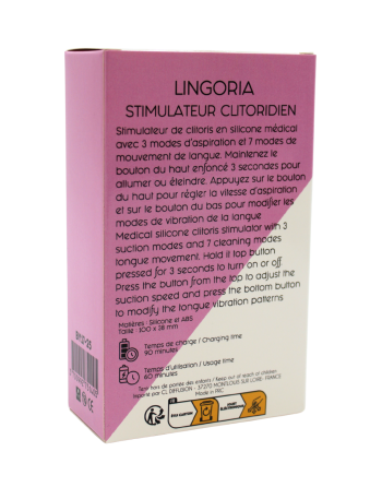 Stimulateur Clitoridien LINGORIA 2 en 1 Succion  Léchage - BY17-25