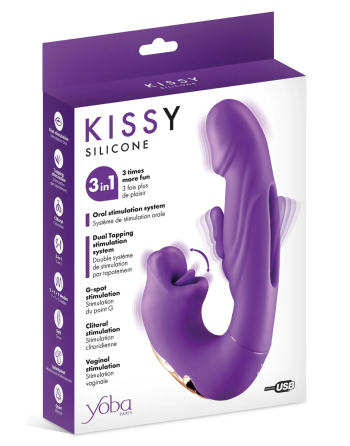 Vibromasseur rabbit 3-en-1 à triple stimulation Kissy - CC531055020120