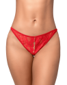 String sexy rouge en dentelle avec chaînes - MAL133RED