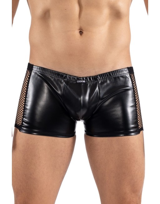Boxer noir Black Desire en simili cuir - LM2401-67BLK Boxer noir Black Desire en simili cuir - LM2401-67BLK