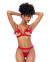 Ensemble 2 pièces Mapalé bonnets ouverts avec nœuds - MAL8901RED Ensemble 2 pièces Mapalé bonnets ouverts avec nœuds - MAL8901RED