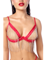 Ensemble 2 pièces à franges strass - MAL2811RED Ensemble 2 pièces à franges strass - MAL2811RED