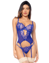 Ensemble sexy 2 pièces bleu saphir avec bustier lacé et string - MAL8945SAPP Ensemble sexy 2 pièces bleu saphir avec bustier lacé et string - MAL8945SAPP