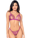 Ensemble sexy 2 pièces en dentelle satinée - MAL8947PKAG Ensemble sexy 2 pièces en dentelle satinée - MAL8947PKAG