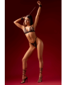 Ensemble sexy 4 pièces peek-a-boo avec chaînes, menottes et masque - MAL8959BLK Ensemble sexy 4 pièces peek-a-boo avec chaînes, menottes et masque - MAL8959BLK