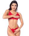 Ensemble sexy 3 pièces peek-a-boo en dentelle avec string et porte-jarretelles - MAL8970RED Ensemble sexy 3 pièces peek-a-boo en dentelle avec string et porte-jarretelles - MAL8970RED